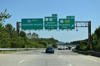 Virginia Route 168 North at Interstate 464 in Chesapeake