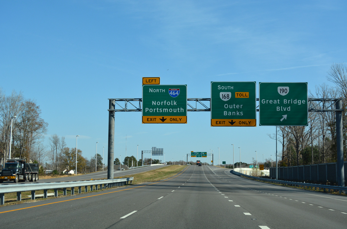 US 17 north at I-464/SR 168 - Chesapeake, VA