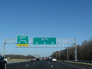 I-465 North at Interstate 65 on the west side of Indianapolis, Indiana