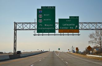 I-469/US 33 west at I-69 - Roanoke, IN