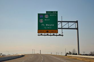 I-469/US 33 west at I-69 - Roanoke, IN
