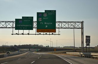 I-469/US 33 west at I-69 - Roanoke, IN