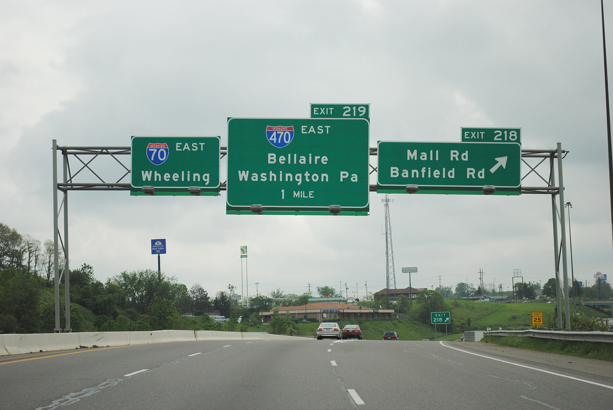 I-70 east at I-470 - Blaine, OH