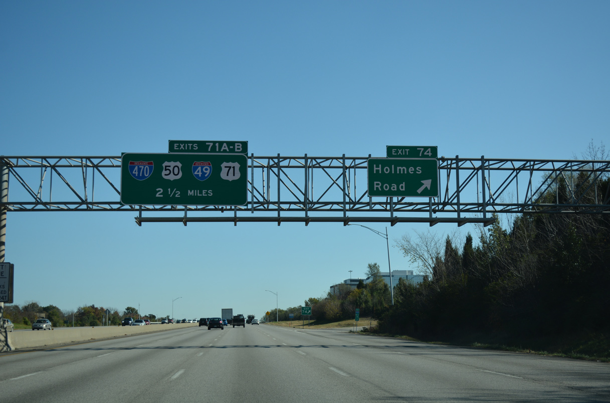 I-435/US 50 east at I-49/470/US 71
