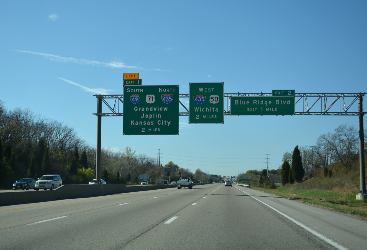 I-470/US 50 west at I-49/435/US 71