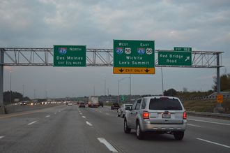 I-49/US 71 north at I-435/470/US 50