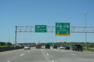 I-49/US 71 north at I-435/470/US 50