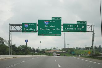 I-70 east at I-470 - Blaine, OH