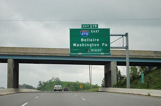 I-70 east at I-470 - Blaine, OH