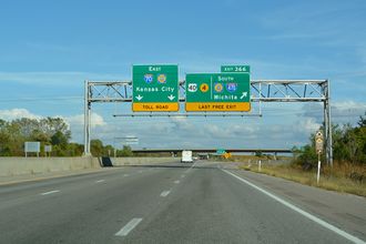 I-70 east at Interstate 470 and the Kansas Turnpike in Topeka