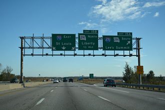 I-70 east at I-470/MO 291