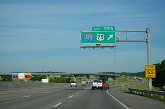 I-70/U.S. 75 West at Interstate 470 in Topeka, Kansas