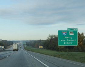 I-70 west at I-470/MO 291