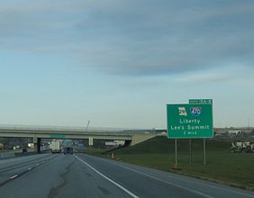 I-70 west at I-470/MO 291