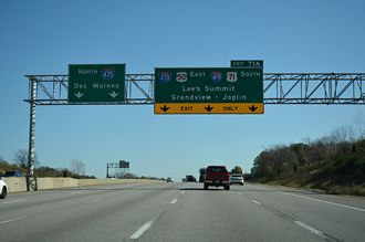 I-435/US 50 east at I-49/470/US 71