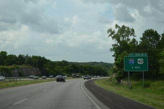 I-470 north at I-70 - Independence, MO