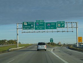 I-470 north at I-70 - Independence, MO