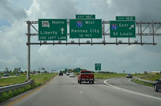 I-470 north at I-70 - Independence, MO
