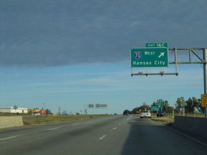 I-470 north at I-70 west - Independence, MO