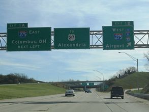 I-471 south at I-275 - Southgate, KY
