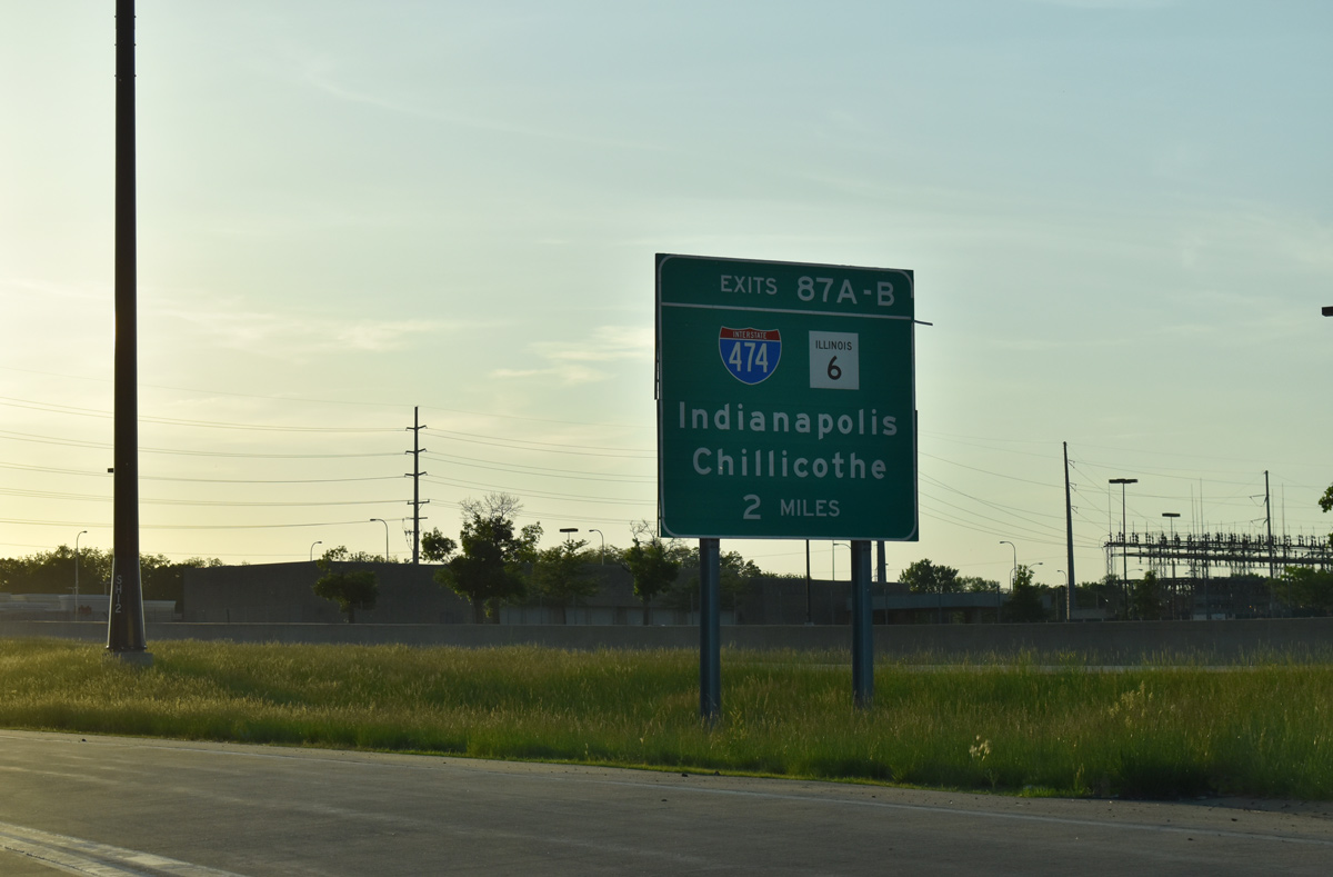I-74 west at I-474/IL 6 - Peoria