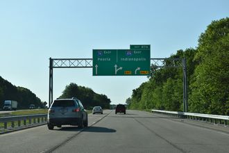 I-74 east at I-474/IL 6 - Peoria, IL