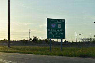 I-74 west at I-474/IL 6 - Peoria