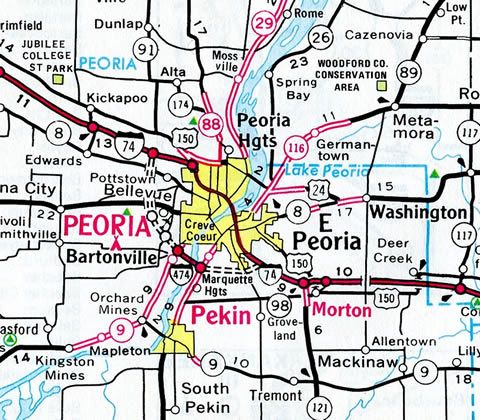 I-474 Illinois - 1979 Map
