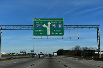 Two miles ahead of the separation with I-475 on I-75 north in Macon, GA