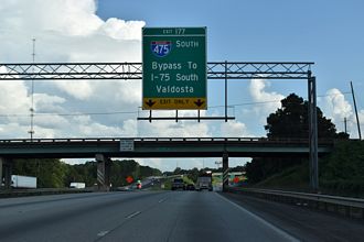 I-75 South at Interstate 475 by Bolingbroke, Georgia