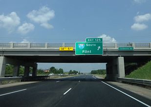 I-75/U.S. 23 North at Interstate 475 in Flint, Michigan