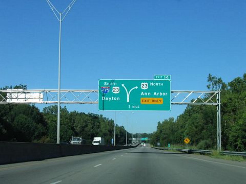 I-475 west at US 23 - Toledo, Ohio