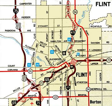 1980 map of Flint, Michigan