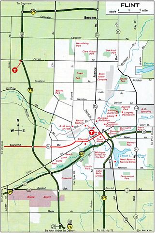 Flint, MI - 1974 Map