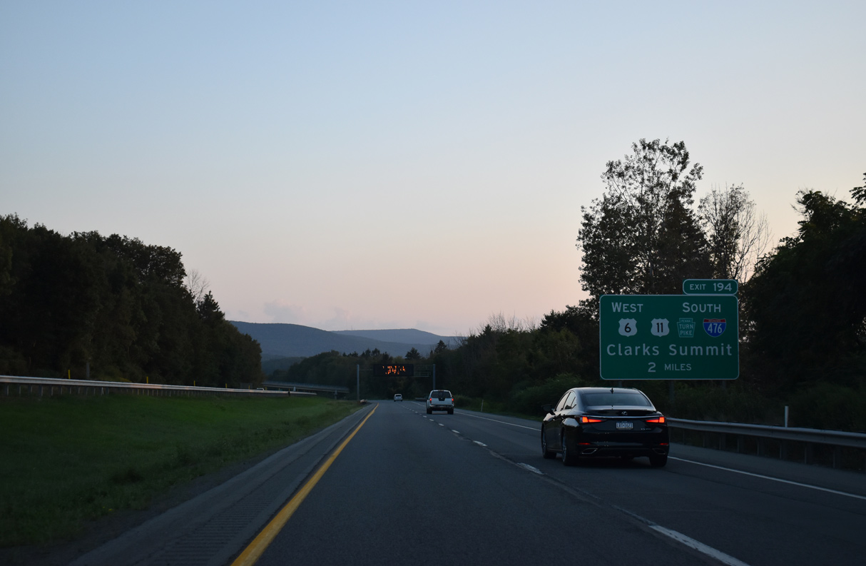 I-81 south at I-476/US 6-11 - South Abington Twp, PA