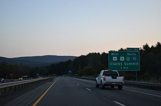 I-81 south at I-476/US 6-11 - South Abington Twp, PA