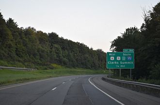 I-81 south at I-476/US 6-11 - South Abington Twp, PA
