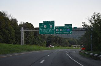 I-81 south at I-476/US 6-11 - South Abington Twp, PA