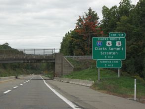 I-476 north at I-81/US 6-11 - Clarks Summit, PA