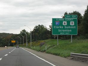 I-476 north at I-81/US 6-11 - Clarks Summit, PA
