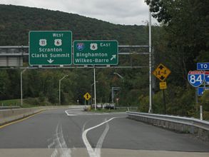 I-476 north at I-81/US 6-11 - Clarks Summit, PA