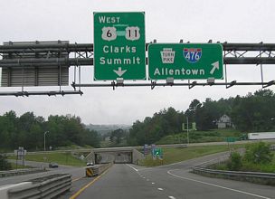 US 6 east at I-476 - Clarks Summit, PA