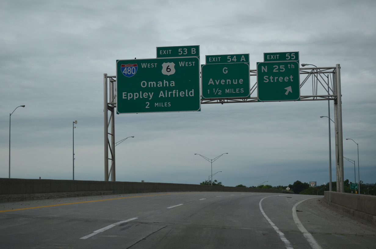 I-29 south at I-480/US 6 - Council Bluffs, IA