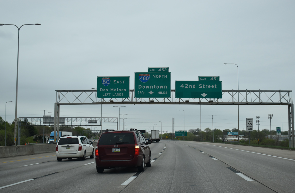 I-80 east at I-480/US 75 - Omaha, NE