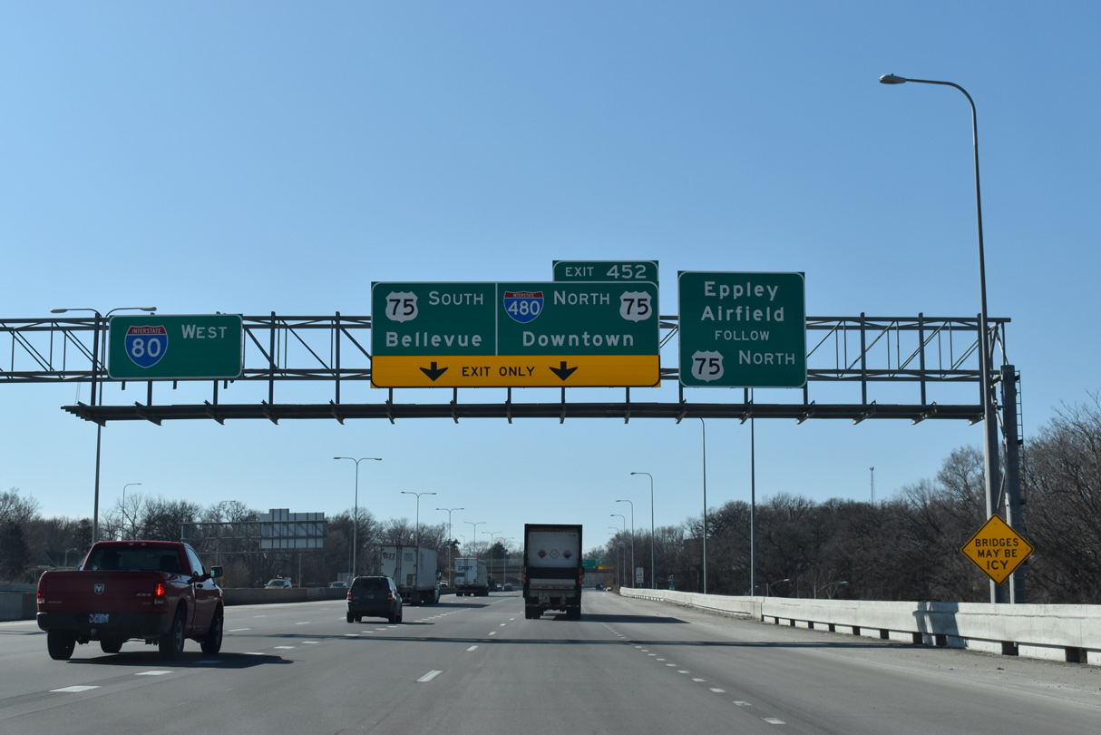 I-80 west at I-480/US 75 - Omaha, NE