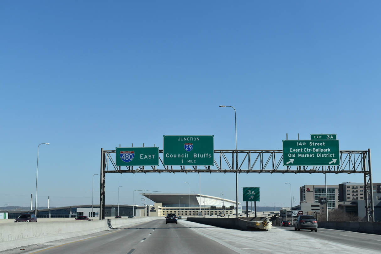 I-480/US 6 east at I-29 - Omaha, NE