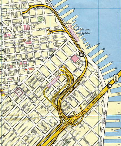 1966 road map of San Francisco, California