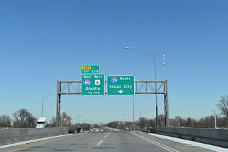 I-29/US 6 north at I-480 - Council Bluffs, IA