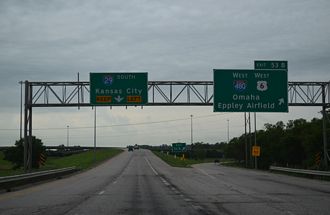 I-29 south at I-480/US 6 - Council Bluffs, IA