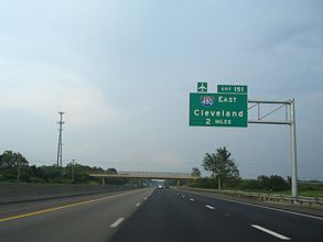 I-80/Ohio Tpk east at I-480 - North Ridgeville